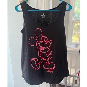 Disney parks black and pink hand stitched Mickey tank top size US medium